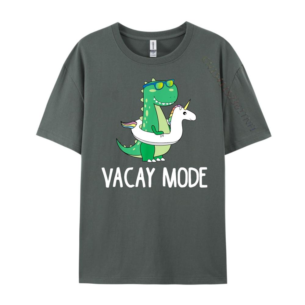 Vacay Mode Cute Dinosaur T Shirt Funny Family Vacation Gift Plus Size Men Clothing Casual Everyday Gifts For Men
