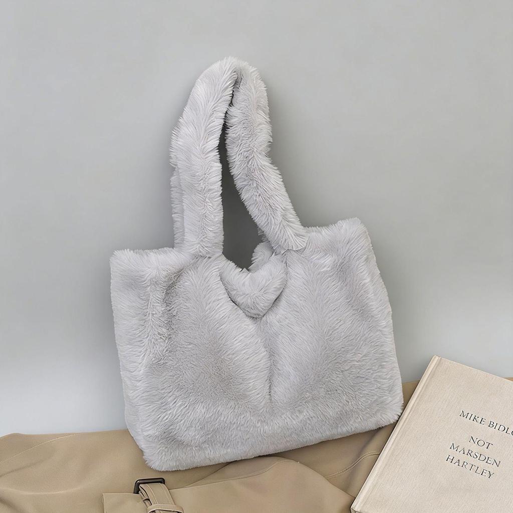 Women's Plush Tote: Stylish, Spacious & Versatile Shoulder Bag for Commuting
