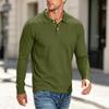 Men's Knit Long Sleeve Button-Up Shirt Casual Loose Fit Color