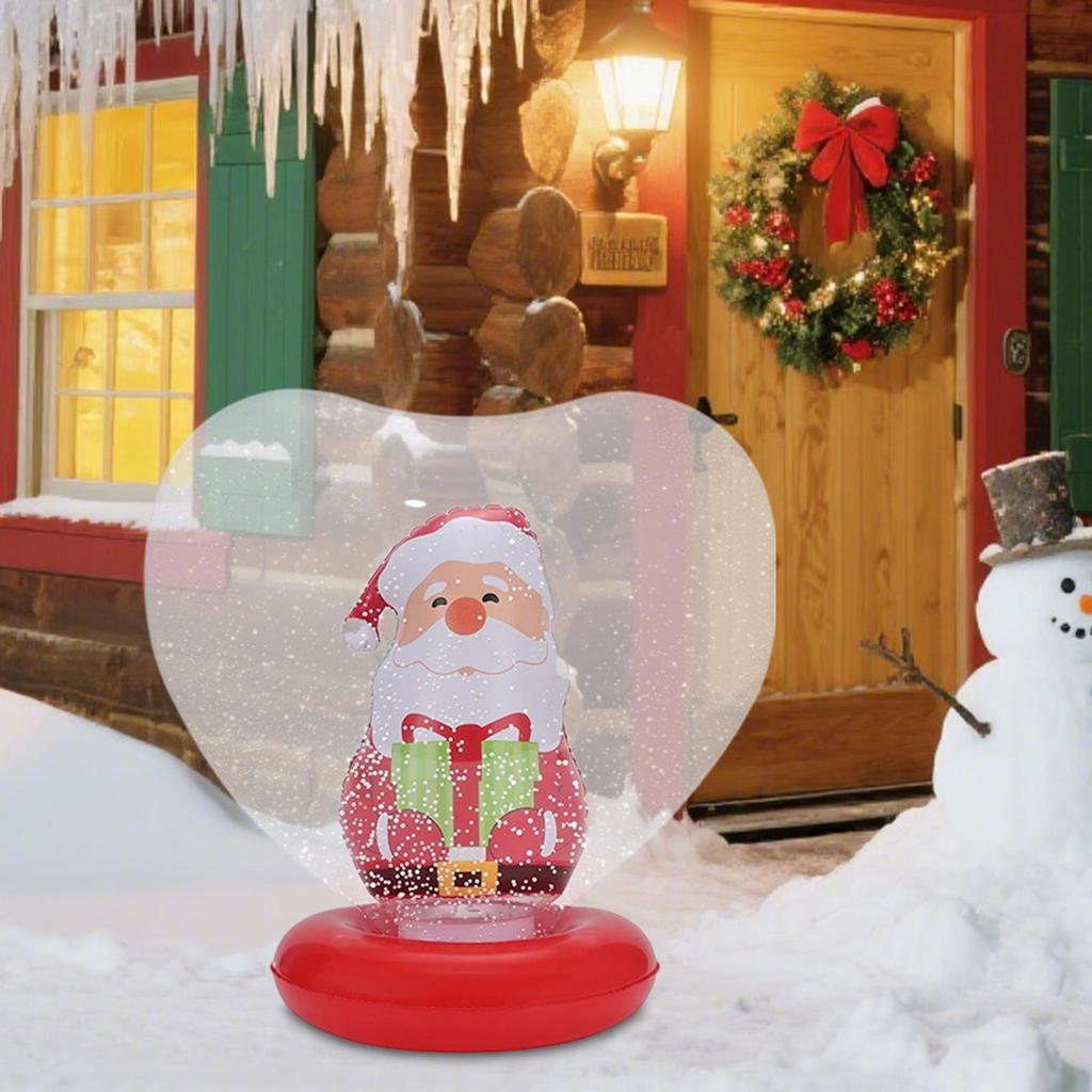 Inflatable Christmas Ball Xmas Ball Versatile Decor Festive Heart Balloon Hanging Ornament Bauble for Yard Mall Party