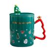 Christmas Gift Mug with Lid Spoon Ceramic Cup Male and Female Couple Coffee Cup Student Water Cup Home Breakfast Cup