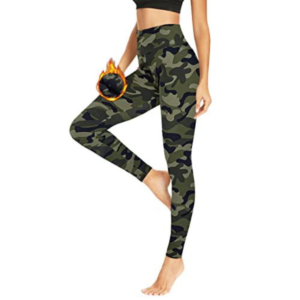Women High Waist Fleece Lined Yoga Pants Tummy Control Soft Warm Hiking Winter