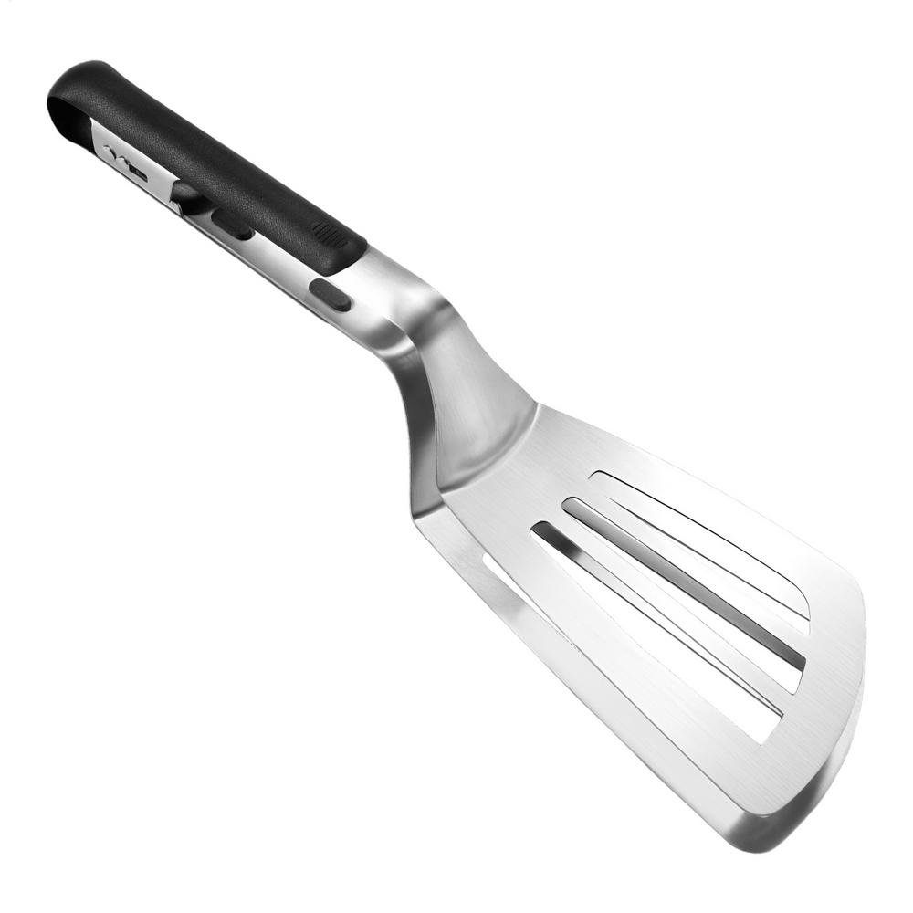 Grill Clamp Stainless Steel Anti-Scald Multi-Functional Extended Handle Egg Flipper Kitchen Grill Clamp Spatula for Fish Bread