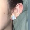 6 Paar bunte Spektralblumen-Ohrringe Gothic-Bluthandabdruck-Stecker-Ohrringe Einzigartige Ohrstecker für ein Mode-Statement