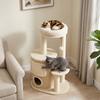 Cat Tree with 2-Story Scratching Barrel Cat Tree with Sisal Scratching Posts, Platform Sisal Board Play Ball, for Cats 5kg