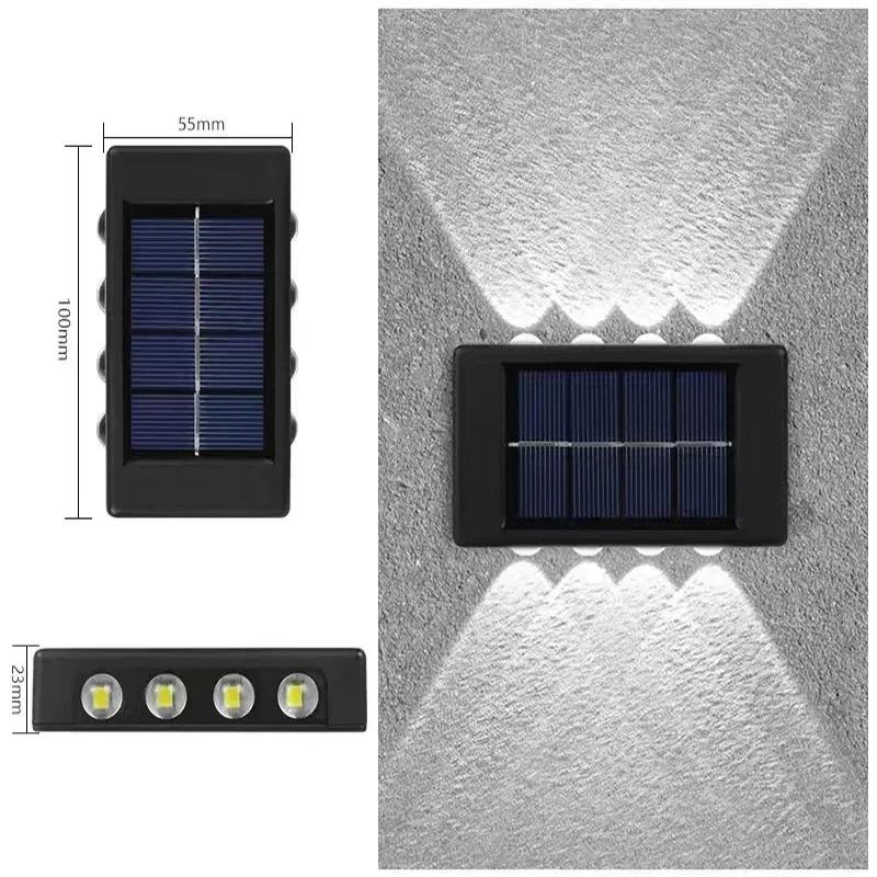 BMW Outdoor Lights Solar Powered, Convex Mirror Wall Light, IP65 Waterproof Up and Down Courtyards Gardens Stairs Corridors Walls