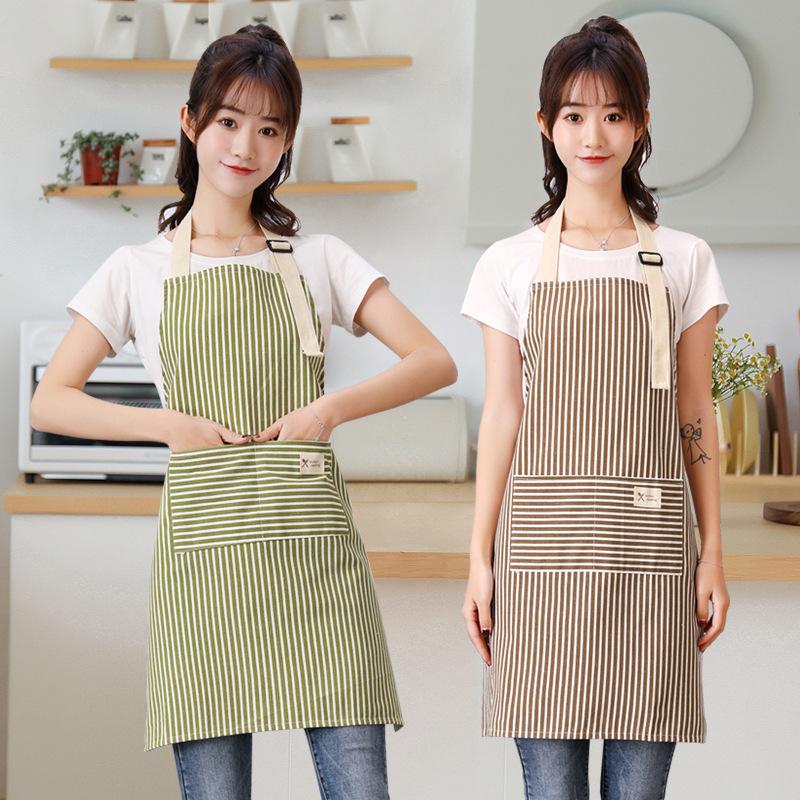 Unisex Korean Style Summer Kitchen Apron - Breathable Cotton Waist Smock for Cooking