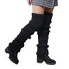 Calze Lunghe da Donna a Coscia Lavorate a Maglia all'Uncinetto Scaldamuscoli Invernali Morbidi e Larghi per la Gamba