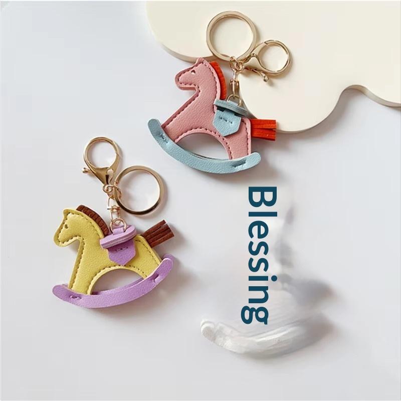 Leather Bag Charm Horse Pendant For Car Bag Hanging Ornament Keychain Decoration Diy Bag Accessories