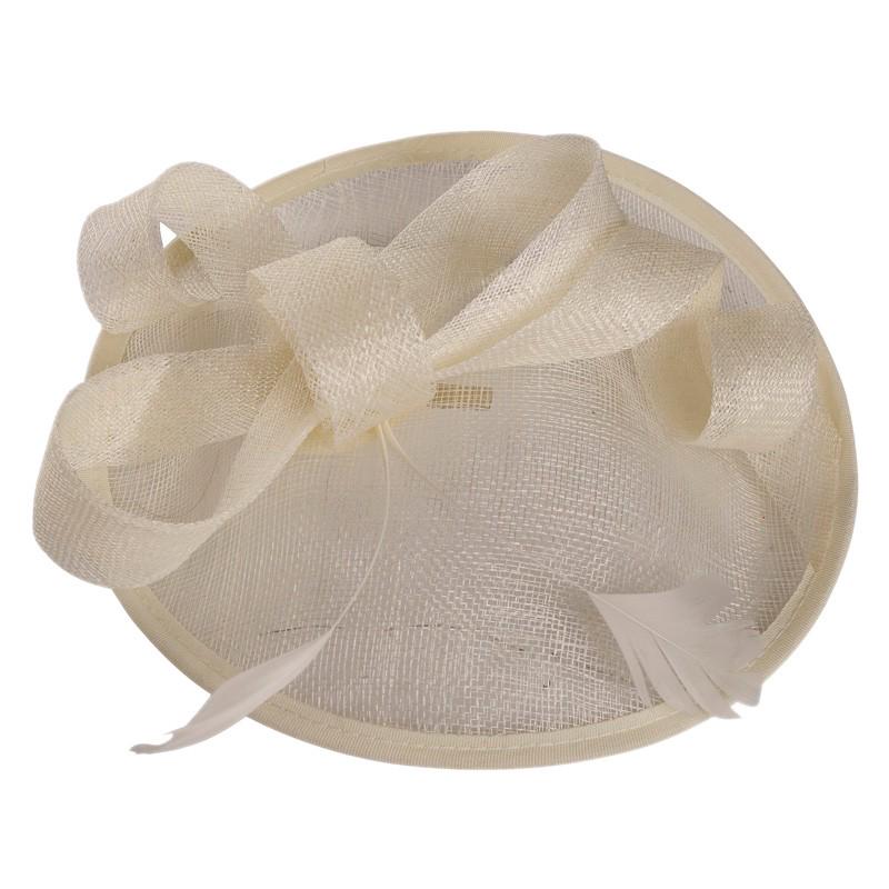 Fashion Wedding Women Fascinator Penny Mesh Hat Ribbons And Feathers Party Hat