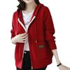Spring and Autumn Hooded Knitted Top, Casual and Fashionable, External Zipper Sweater, Cardigan Jacket, Women's
