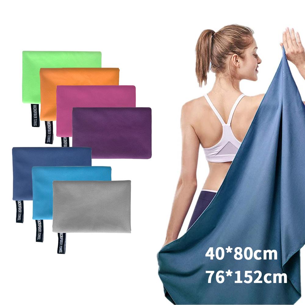Quick Dry Microfiber Sports Towel, Sand Free Lightweight Beach Towel, Absorbent Fast Drying Gym Towel for Travel Camping Hiking Yoga Fitness