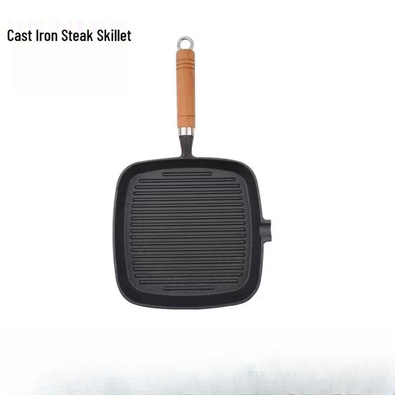 Cast Iron Striped Steak Frying Pan