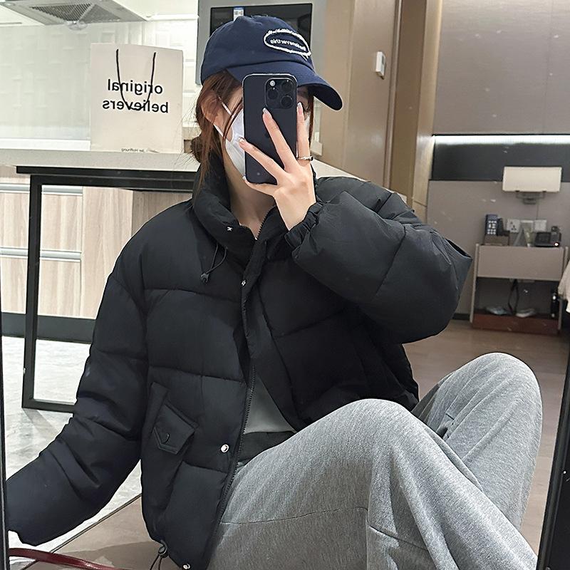 Short Cotton Jacket Women's 2025 New Winter Thickened Warm Bread Jacket Stand-up Collar Padded Jacket