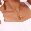 Swirl Pendant Necklace Round Circle Clavicle Chain Accessory Adjustable Length Choker Unique Jewelry for Women Girls