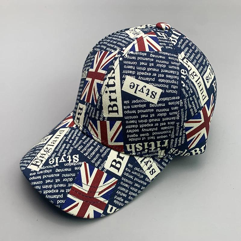 New Classic UK Flag Graffiti Men Women Baseball Hats Cotton Letter Breathable Streetwear Fashion Sport Soft Casual Hip Hop Caps