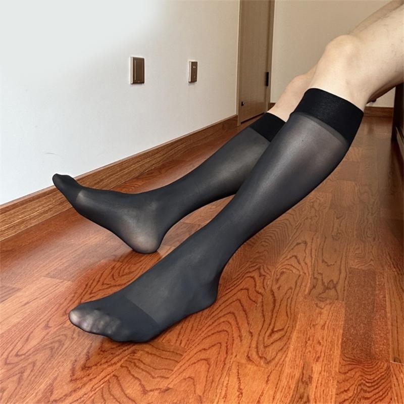 Mens Sheer Business Dress Socks Long Over the Calf Dress or Work Socks Nylon Dress Socks Knee Highs Dress Socks Gifts