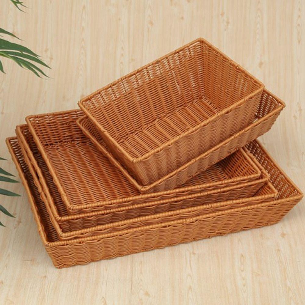 Hardness Rattan Wicker Woven Serving Baskets Handwoven Rattan Basket