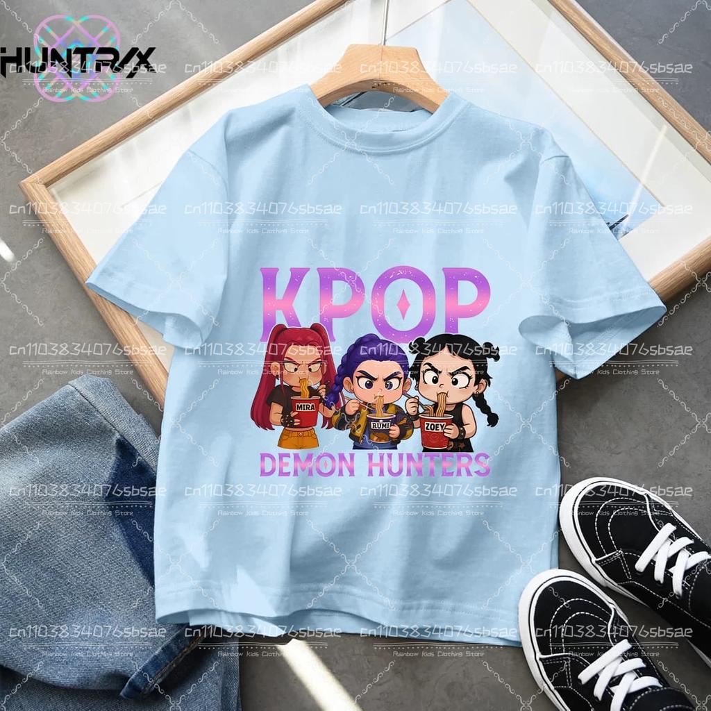 Fashion Casual Kids T-shirt KPop Demon Hunters Cool Girls Tee Top Funny Tshirt Print Kids Tees