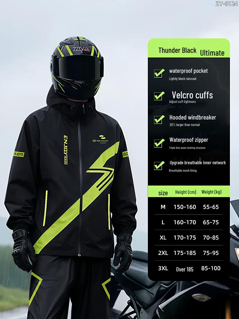 Men's Full Body Explosion-Proof Raincoat: Durable, Split-Type Rainproof Suit for Motorcycle Riders and Delivery Personnel.