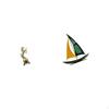 Modern Resin Horse And Iron Sailboat Decorative Figurine Art Craft Ornament for Centerpiece Shelf