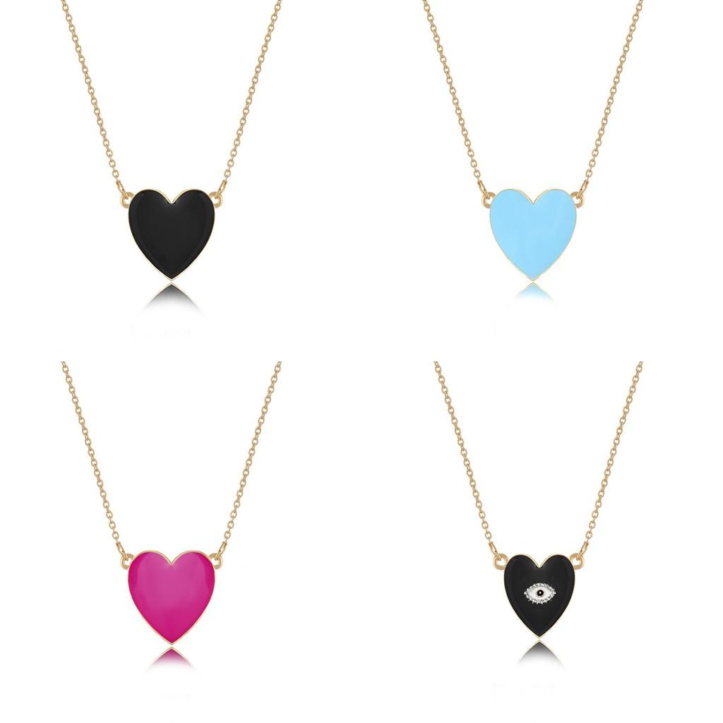 Stunning Drip Multicolor Heart Pendant Necklace For Unique And Accessories Trendy