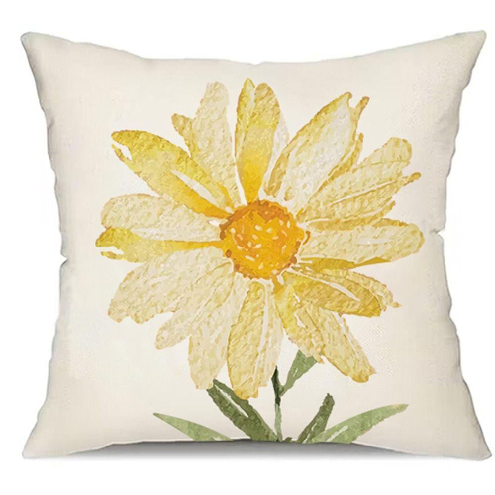 INS Style Throw Pillowcase Square Pillow Cover Flower Printing Cushion Cover Living Room/Office