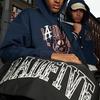 Li Ning Badfive Printed Letter Hoodie Men Hoodies Deep-Navy-Blue AWDT475-6