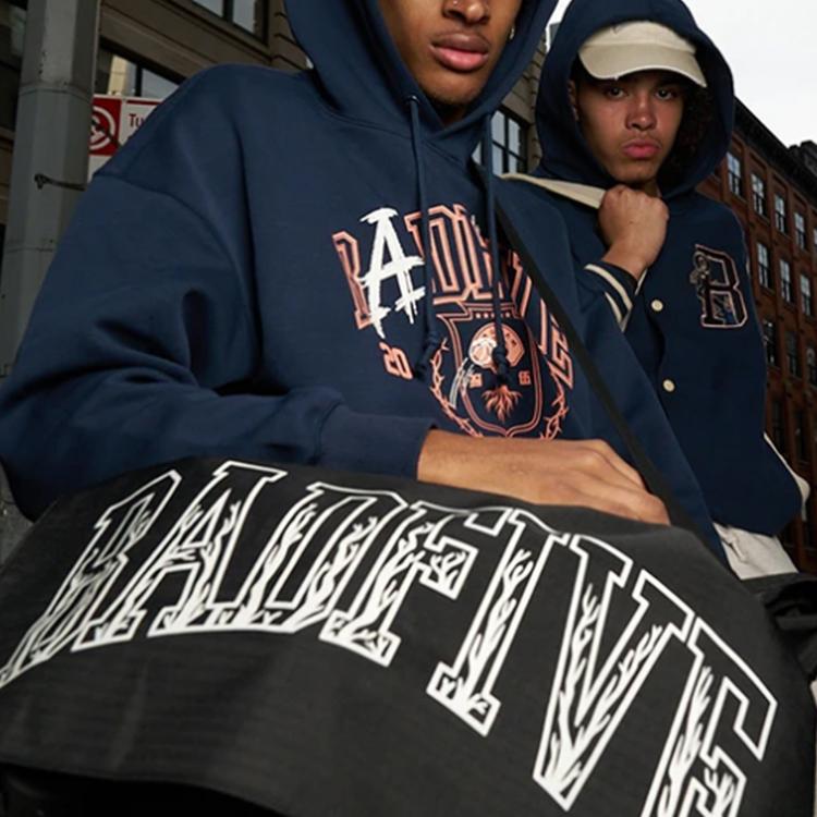 Li Ning Badfive Printed Letter Hoodie Men Hoodies Deep-Navy-Blue AWDT475-6