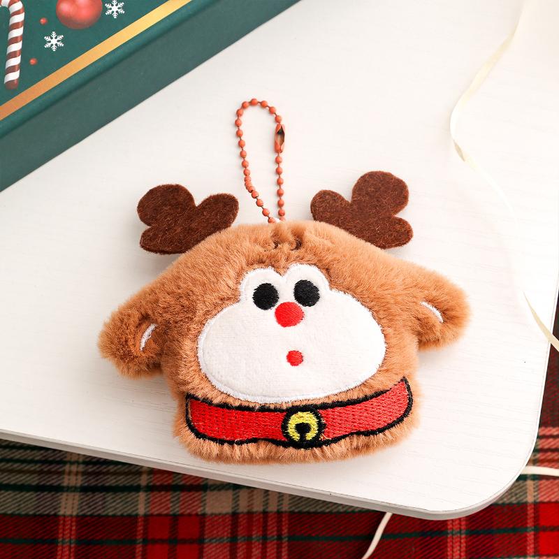 Cute Cartoon Christmas Plush Keychain Kawaii Snowman Christmas Tree Doll Toys Charm Backpack Bag Pendant Accessories Gifts