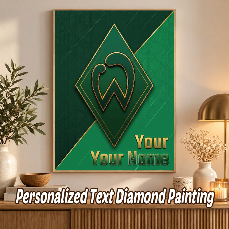 Werder Bremen FC Custom Name Text 5D Diamond Painting Kit DIY Full Drill Diamond Art Decoration