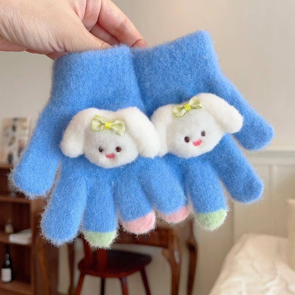 Full Finger Knitted Gloves Warm Lining Winter Gloves Stylish Thermal Gloves  for Kids