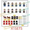 N501U-504U Medieval Castle Knight Building Blocks Figures Four Side UV Printing King Warhorse Weapons Accessories Toys Kid Gifts