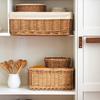 Large Wicker Bread Basket with Linen Liner Handmade Rattan Bread Serving & Storage Basket Snack Sundries Cosmetic Storage Case