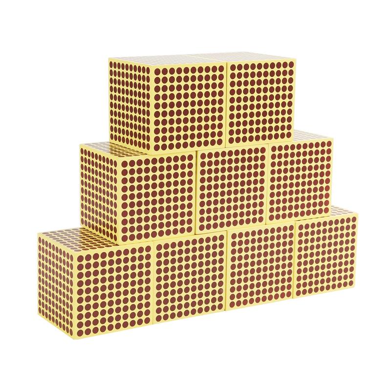 Монтессори Деревянные Математические Манипулятивы: 9 Больших и 45 Маленьких Числовых Квадратов для Дошкольников и Детсадовцев