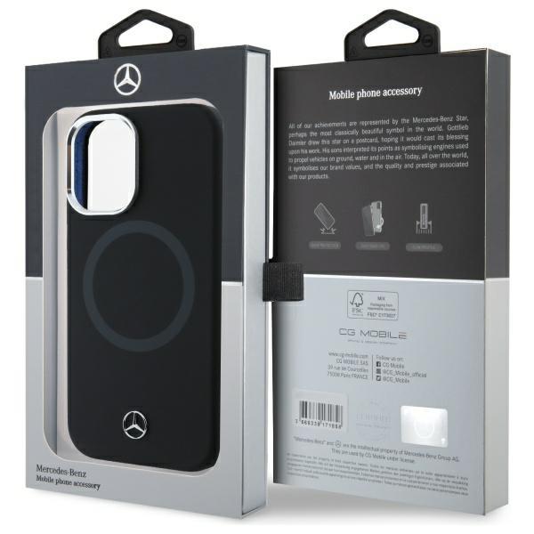 Mercedes Mehmp16S23Suttk Iphone 16 6.1  Czarny/Black Hardcase Silicone Tonal Logo Magsafe