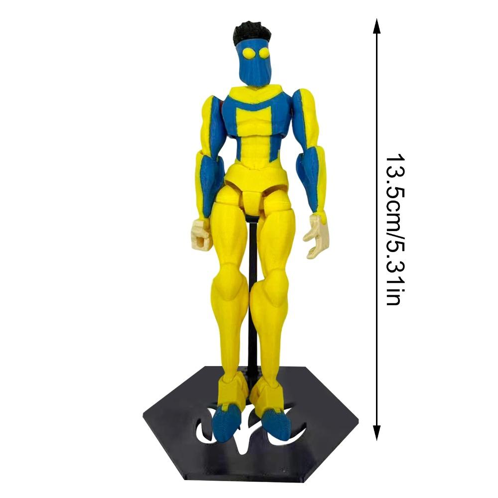 Mehrgelenkige Actionfigur - Unbesiegbarer T13 3D-gedrucktes Sammlerstück mit Sockel, Sturzsichere Gelenksperren & UV-beständige Beschichtung Schreibtisch