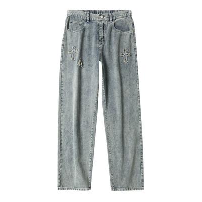 Wide-legged Jeans Men's Loose Straight Pants American Spring New Style Pants Men