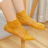 Ruffled Lace Sexy Sheer Short Tube Socks for Women In Spring and Summer, Plain Color, Mesh Cotton Bottom, Mid-length Socks