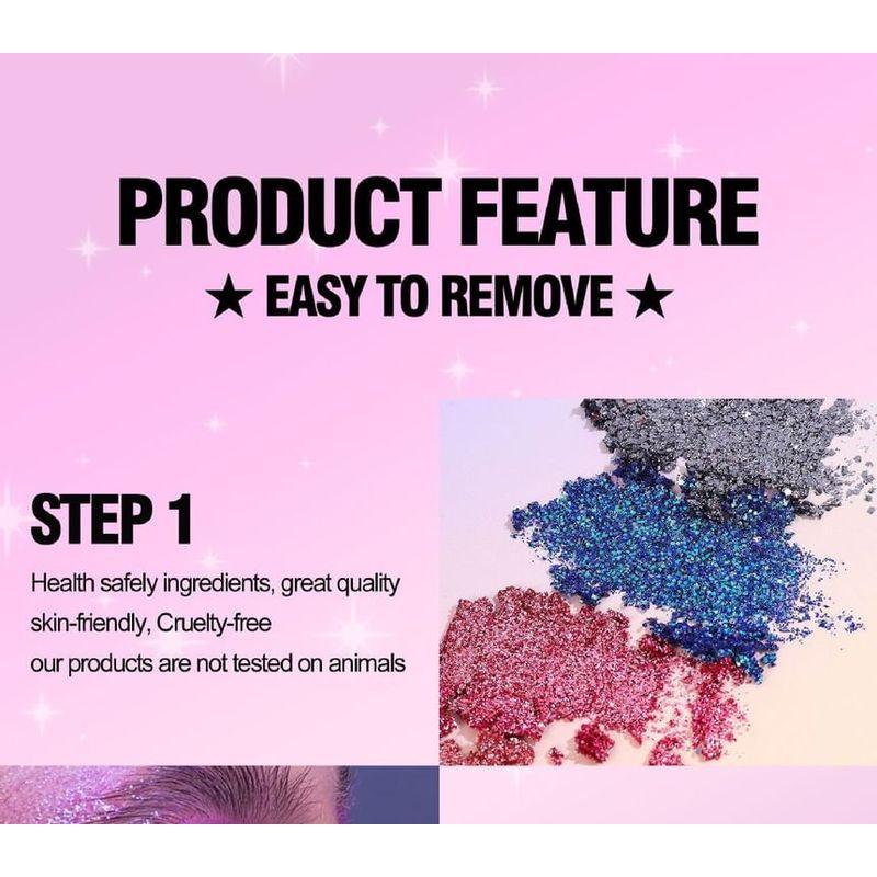 HANDAIYAN - Lidschattenpalette mit Glitzer-Pailletten