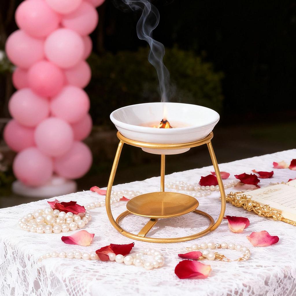 European Style Ceramic Oil Burner Wax Warmer Aroma Diffuser Candle Holder for Relaxation and Bedroom