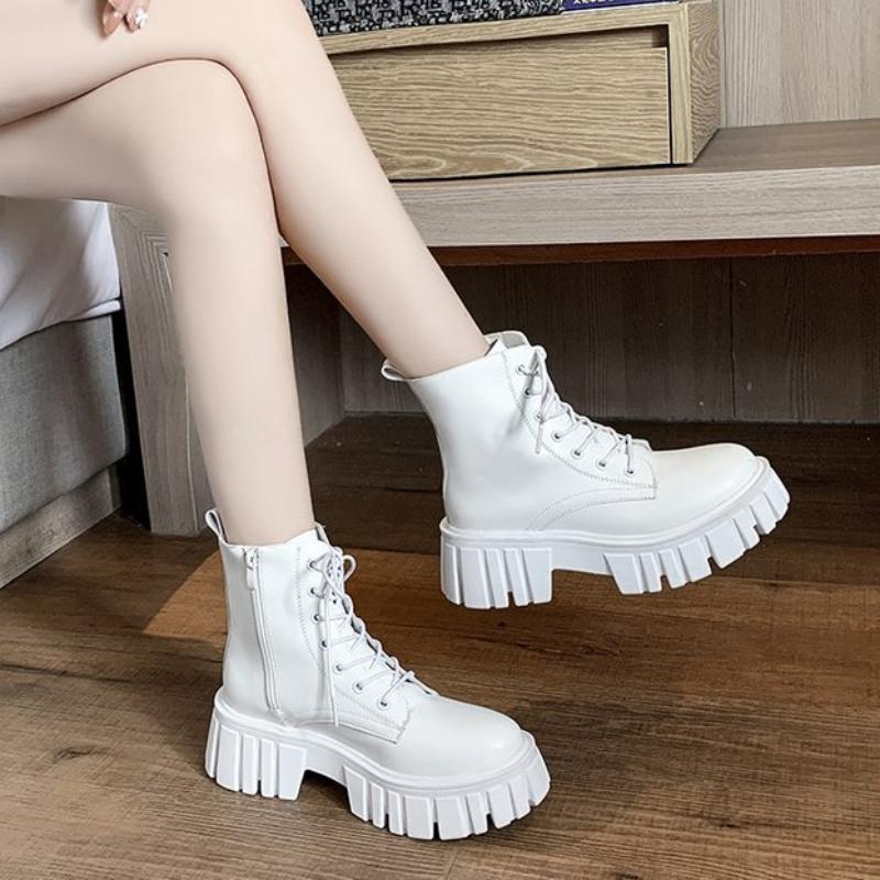 New Women Leather Face Boots Outdoor Nonslip Walking Shoe Fashion Comfort Soft Soled Boots Casual Female Shoes Mujer