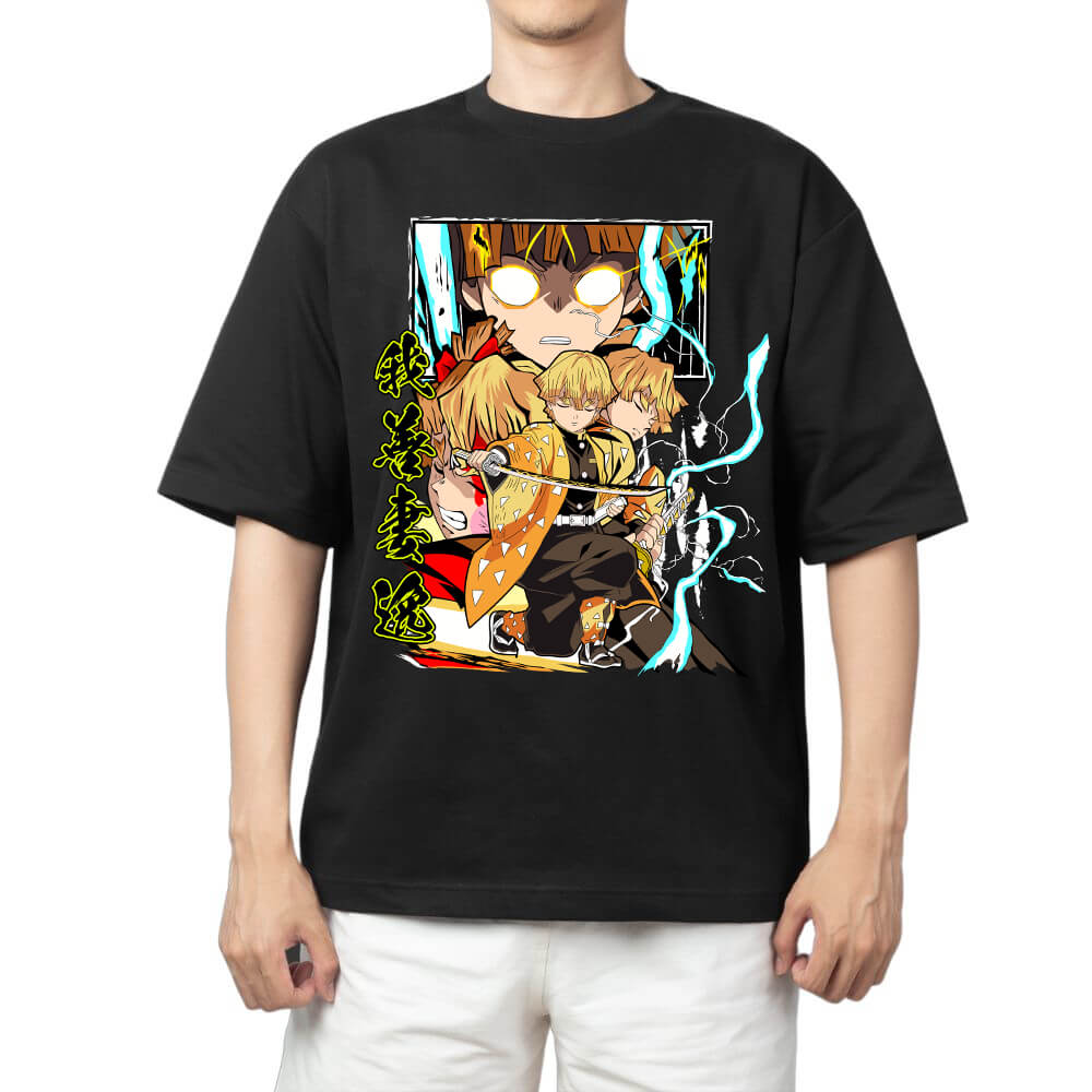 Demon Slayer Tanjiro Kamado Hinokami Kagura Flame Circle Anime Print T Shirt Men 2026 Summer Casual Streetwear Oversized Cotton