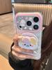 Kawaii Cartoon Cat Magnetic Pop Stand Clear Phone Case For iPhone 15 16 17 Pro Max INS Pink Cute Shockproof Protective Cover