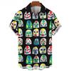 Camisa de Hombre con Estampado de Máscara 3D Verano Lucha Libre Camisa de Manga Corta Casual Camisa Hawaiana para Hombre Ropa Holgada Lucha Libre Mexicana