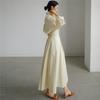 Oversized Elegant Women Autumn Sundress Fashion Lapel Neck Long Sleeve Solid Long Shirt Dress OL Vestidos Robe Femme