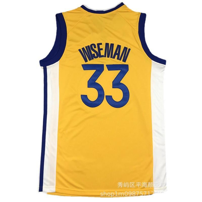 Embroidered Golden State Warriors Basketball Jersey 33 James Wiseman Mens Sports Fan Wear