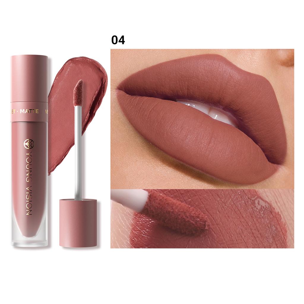 1PC Waterproof Lip Glaze 8 Colors Velvet Matte Long-lasting Transfer-proof Easy Application Matte Lip Gloss