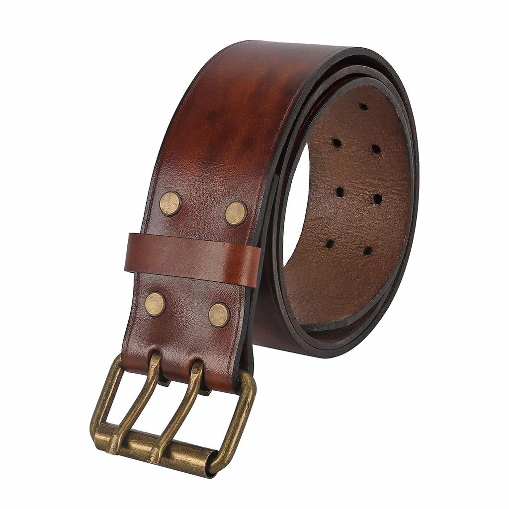 TOURBON Belt for Electrician Work Large Size Men, Belt, 2-Pin, (Brown)