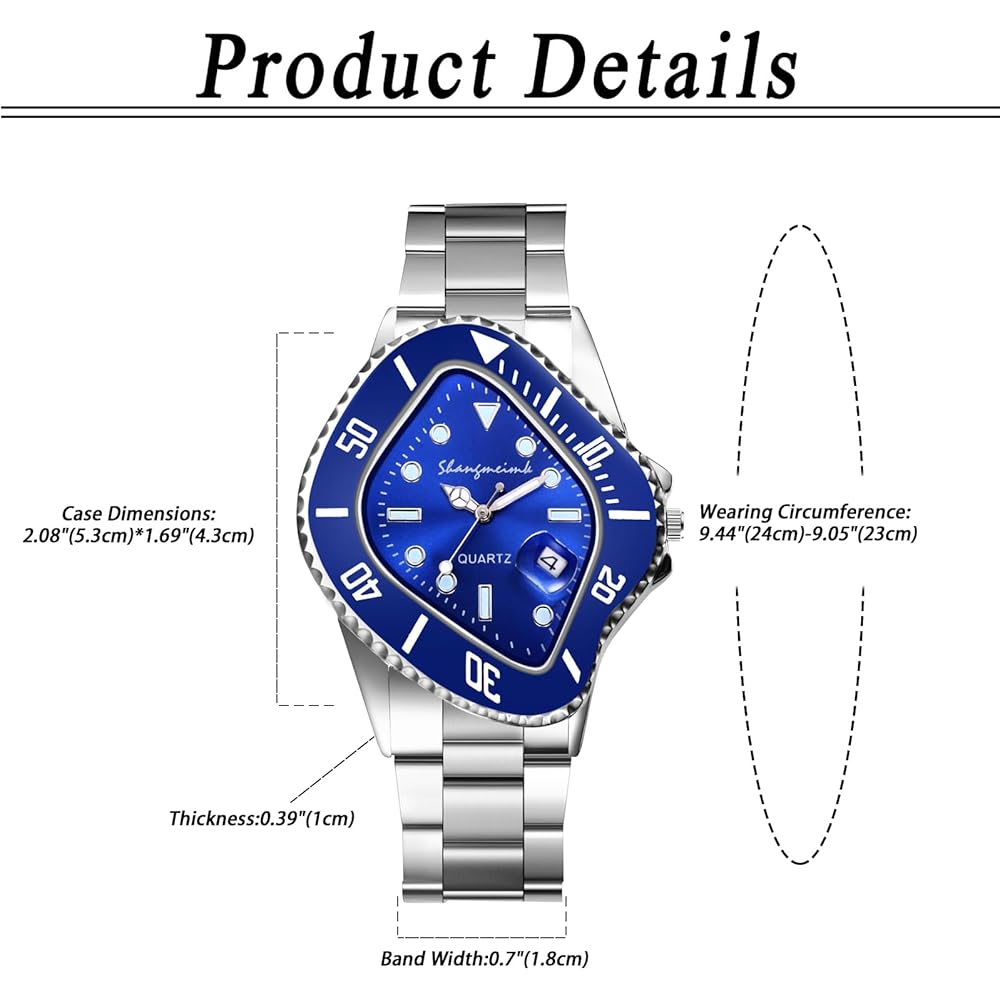 Men's Analog Waterproof Watch Stainless Steel Band Simple Stylish Silver Accessory